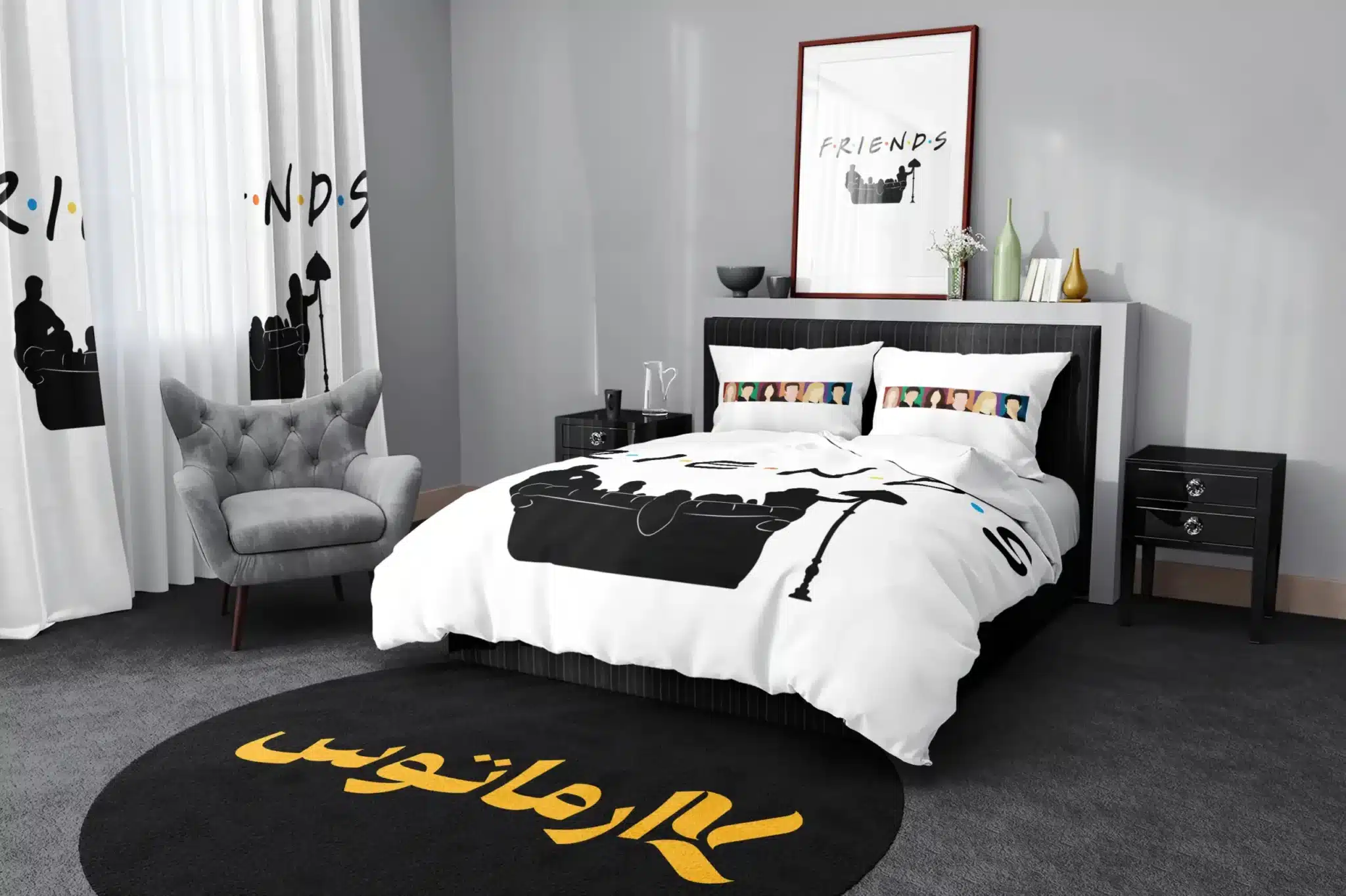 روتختی طرح فرندز Friends کد 5 5,900,000 تومان &Ndash; کارماتوس روتختی یک و دو نفره طرح سریال فرندز Friends - کارماتوس