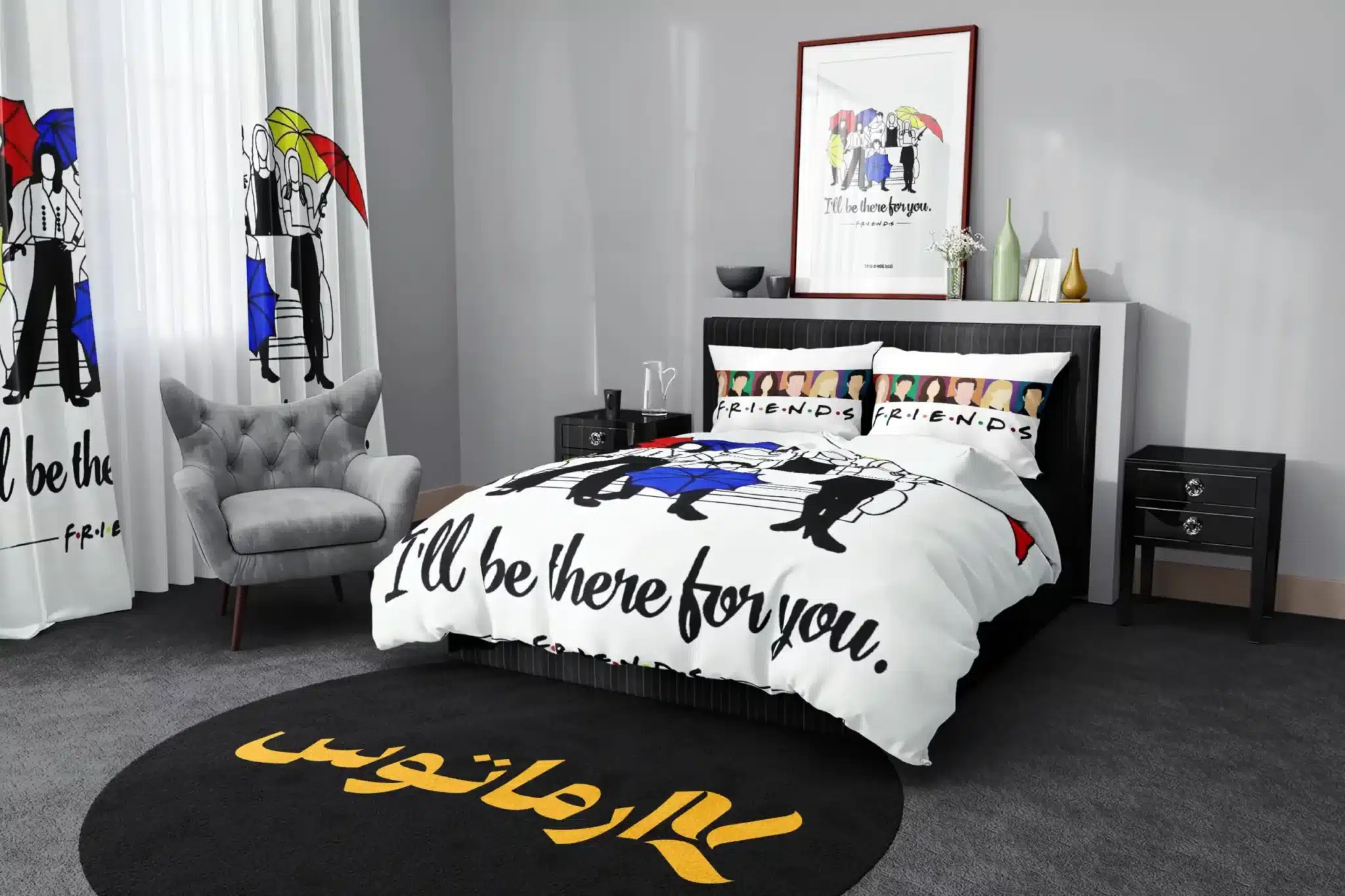 روتختی طرح فرندز Friends کد 7 5,900,000 تومان &Ndash; کارماتوس روتختی یک و دو نفره طرح سریال فرندز Friends - کارماتوس