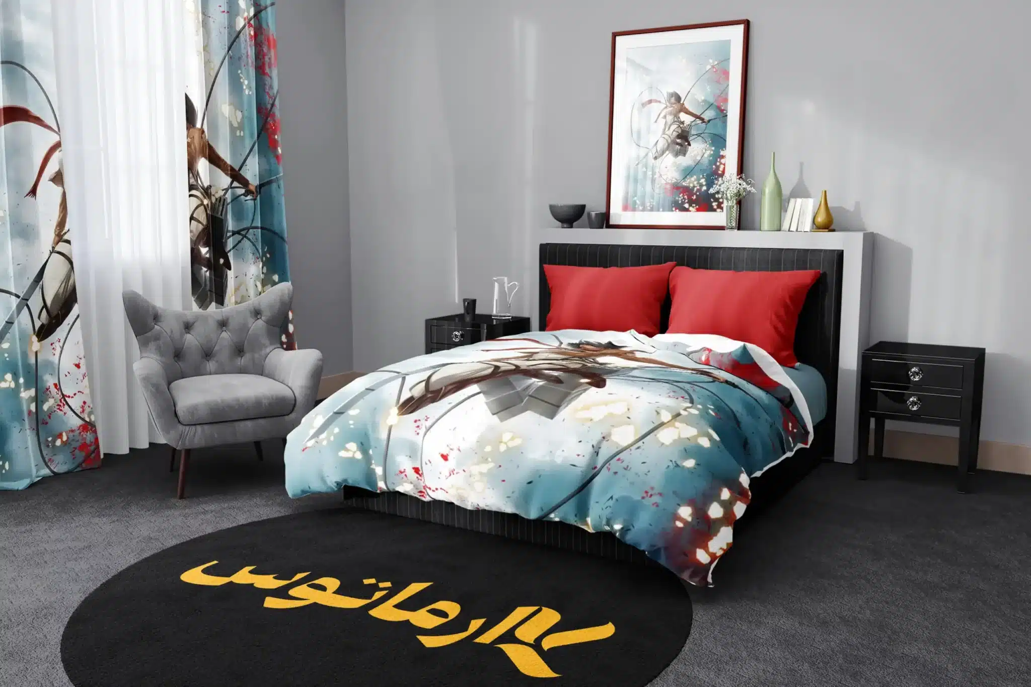 روتختی طرح اتک آن تایتان Attack On Titan کد 7 5,900,000 تومان &Ndash; کارماتوس روتختی طرح اتک آن تایتان Attack On Titan یک و دو نفره کارماتوس