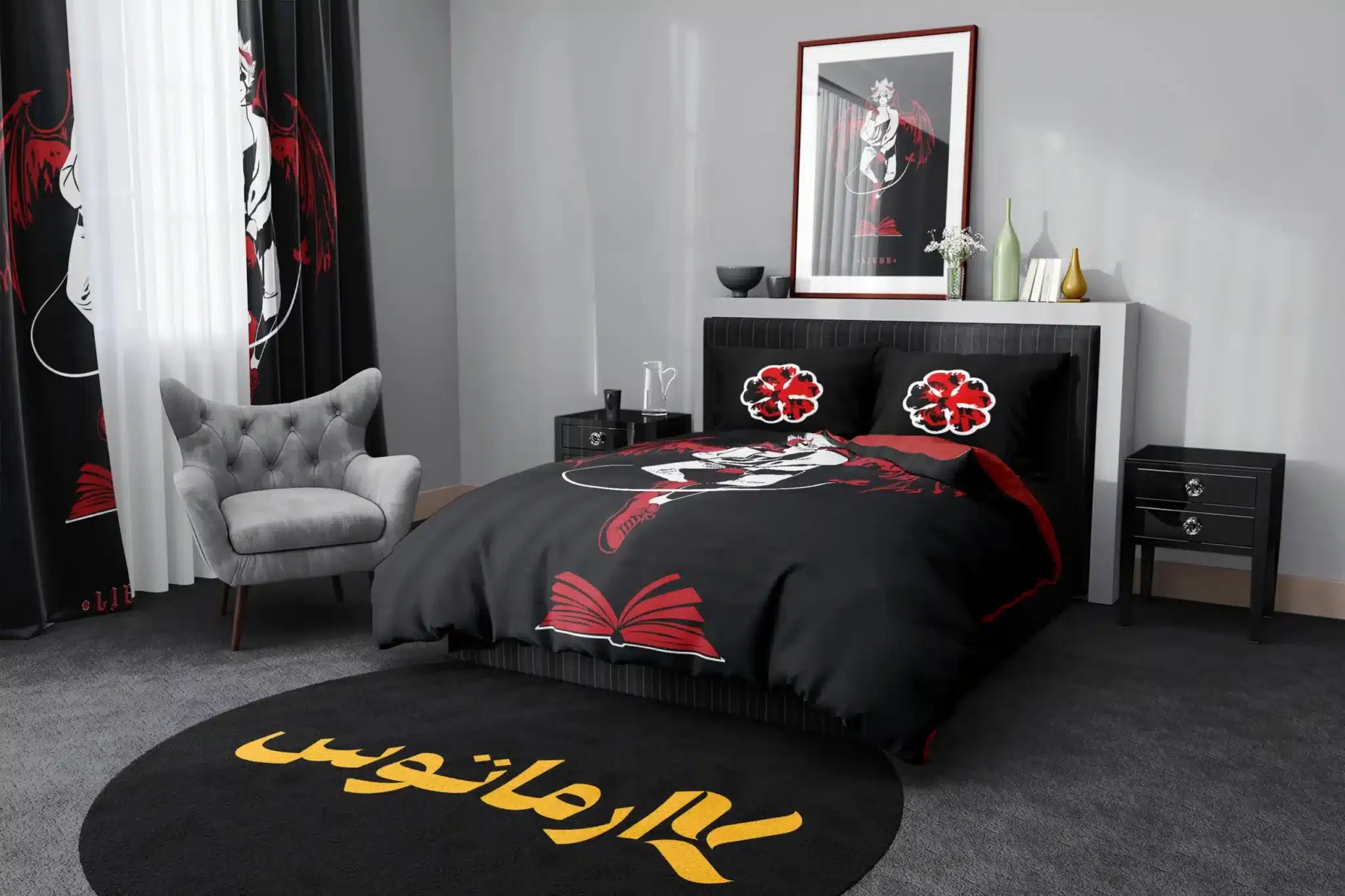 روتختی طرح شبدر سیاه Black Clover کد 7 5,900,000 تومان &Ndash; کارماتوس روتختی طرح شبدر سیاه Black Clover یک و دو نفره - کارماتوس