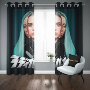 پرده پانچ طرح بیلی آیلیش Billie Eilish