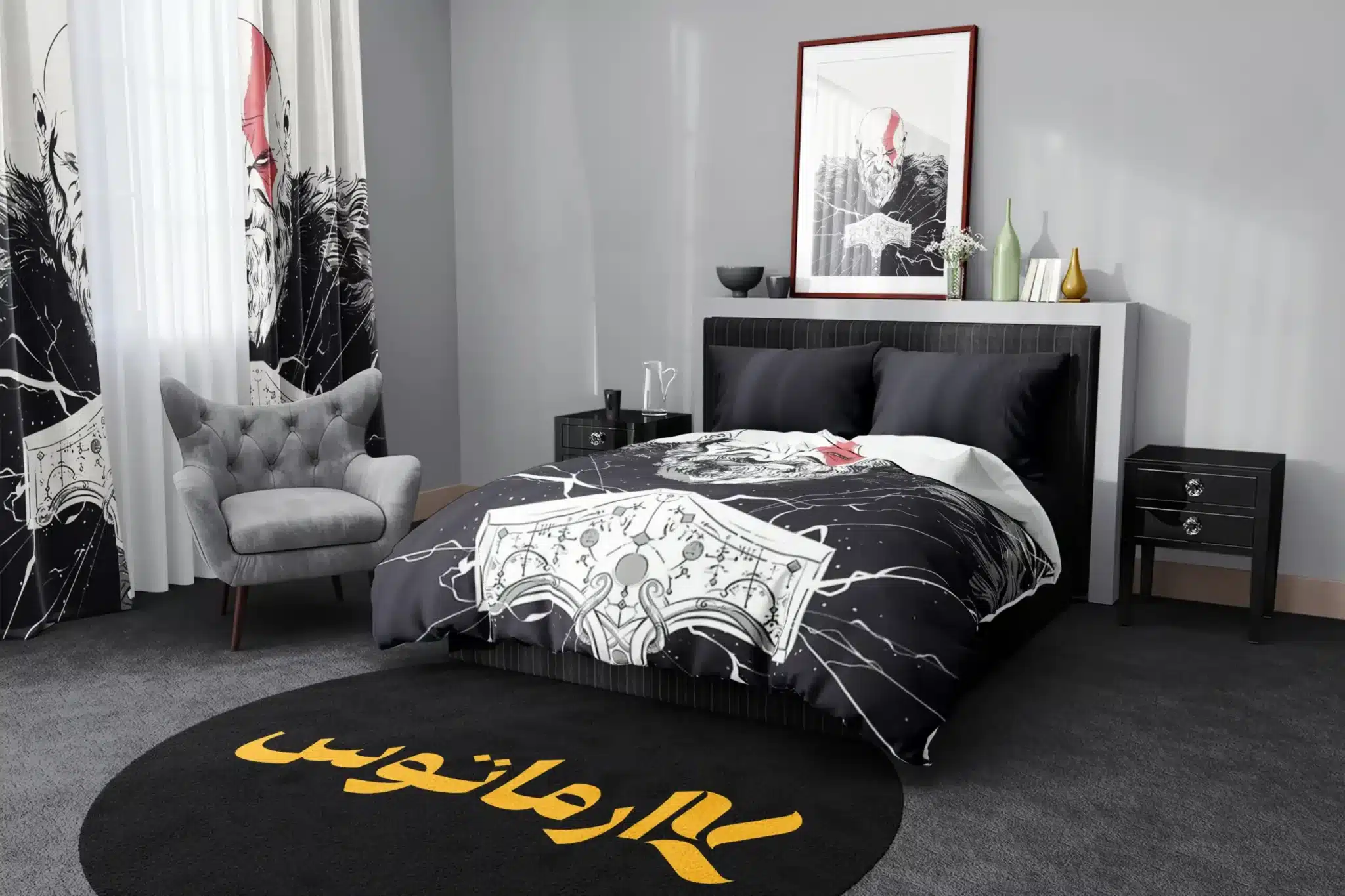 روتختی طرح گاد آف وار God Of War کد 1 5,900,000 تومان &Ndash; کارماتوس روتختی طرح گاد آف وار God Of War یک و دو نفره کارماتوس