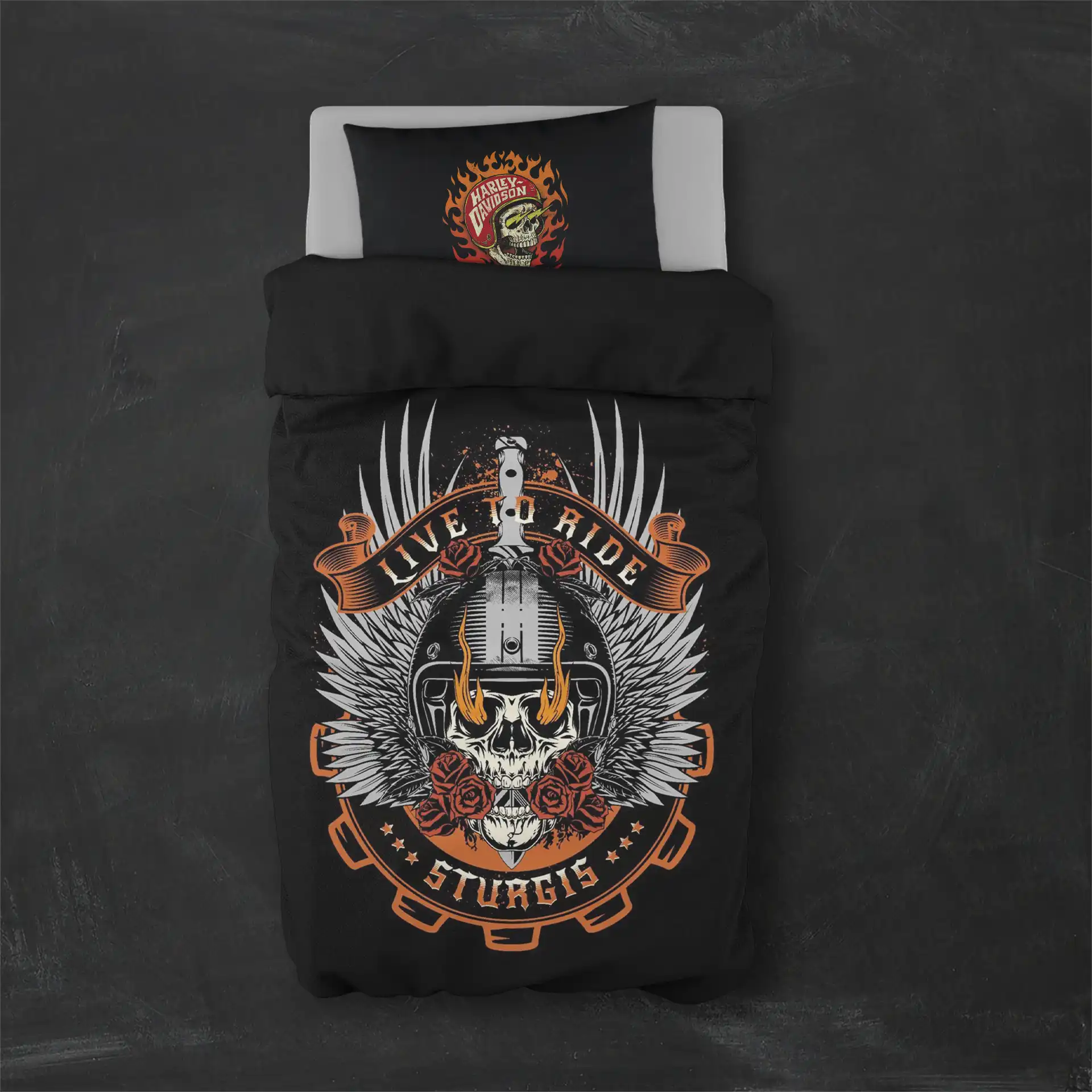 روتختی طرح هارلی دیویدسون Harley Davidson کد 4 5,900,000 تومان &Ndash; کارماتوس خرید روتختی طرح هارلی دیویدسون Harley Davidsonیک و دو نفره - کارماتوس (دکوراسیون, روتختی, روتختی موتور سیکلت) از کرماتوس