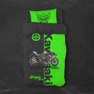 خرید روتختی طرح کاوازاکی Kawasaki یک و دو نفره - کارماتوس (دکوراسیون, روتختی, روتختی موتور سیکلت) از کرماتوس