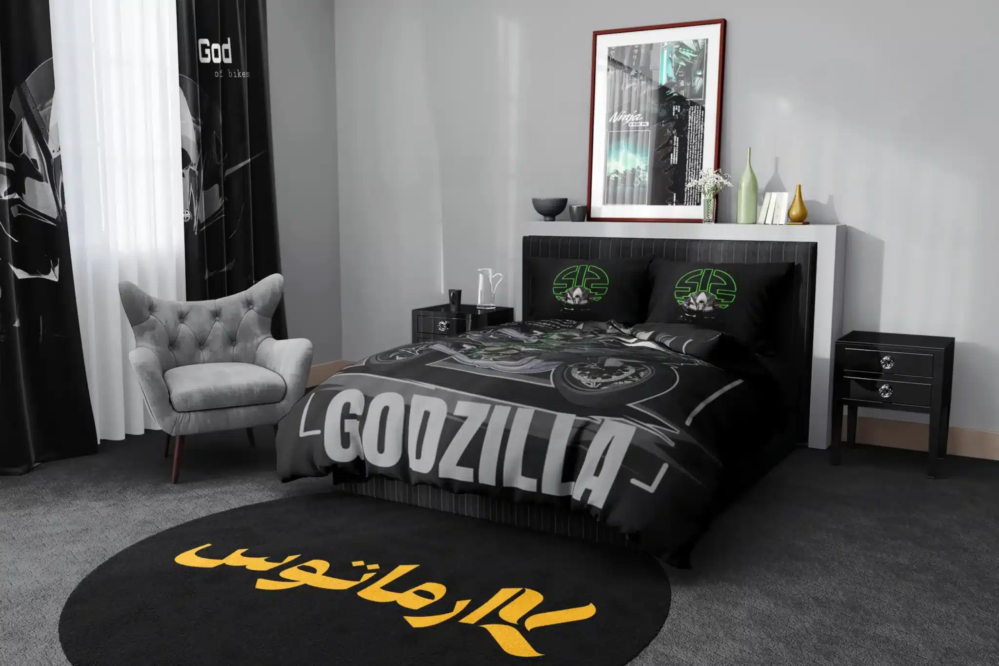 روتختی طرح کاوازاکی Kawasaki کد 1 5,900,000&Nbsp;تومان &Ndash; کارماتوس روتختی طرح کاوازاکی Kawasaki یک و دو نفره - کارماتوس