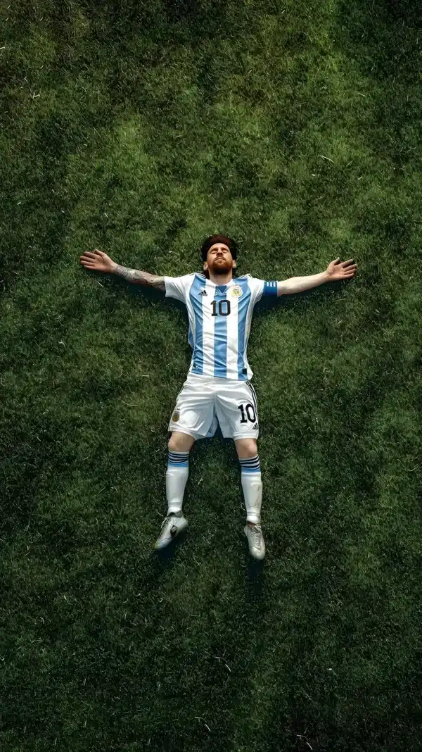 پس زمینه مسی Hd با پیراهن تیم ملی آرژانتین
