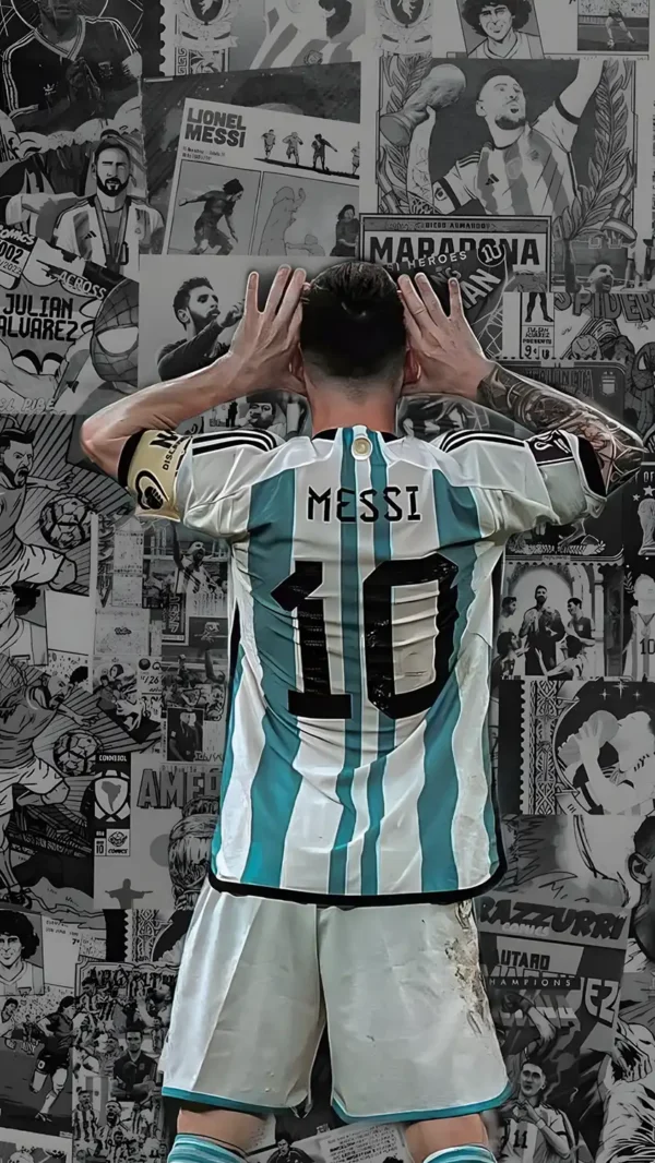 پس زمینه مسی Hd با پیراهن تیم ملی آرژانتین