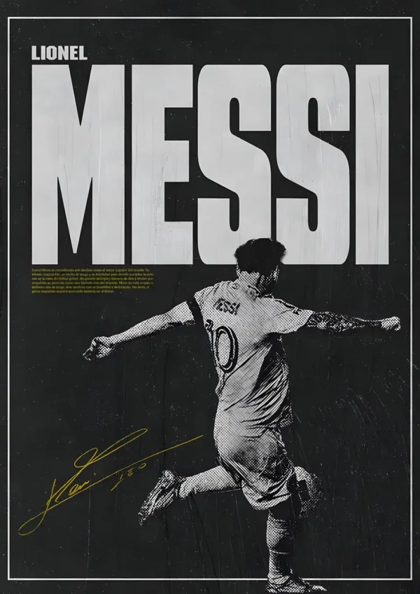 طراحی مینیمال و هنری از لیونل مسی