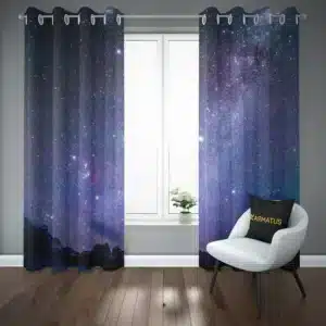 پرده پانچ طرح اسمان شب و ستاره Sky Night &Amp; Stars