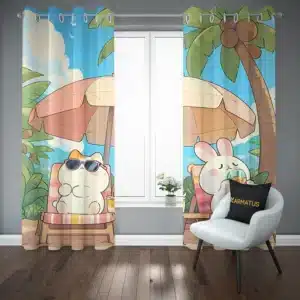 پرده پانچ طرح حیوانات پاستیلی Pastel Animals