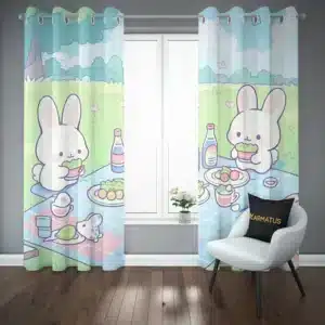 پرده پانچ طرح حیوانات پاستیلی Pastel Animals