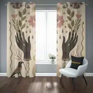 پرده پانچ طرح گل افتابگردان Sunflower