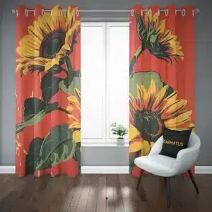 پرده پانچ طرح گل افتابگردان Sunflower