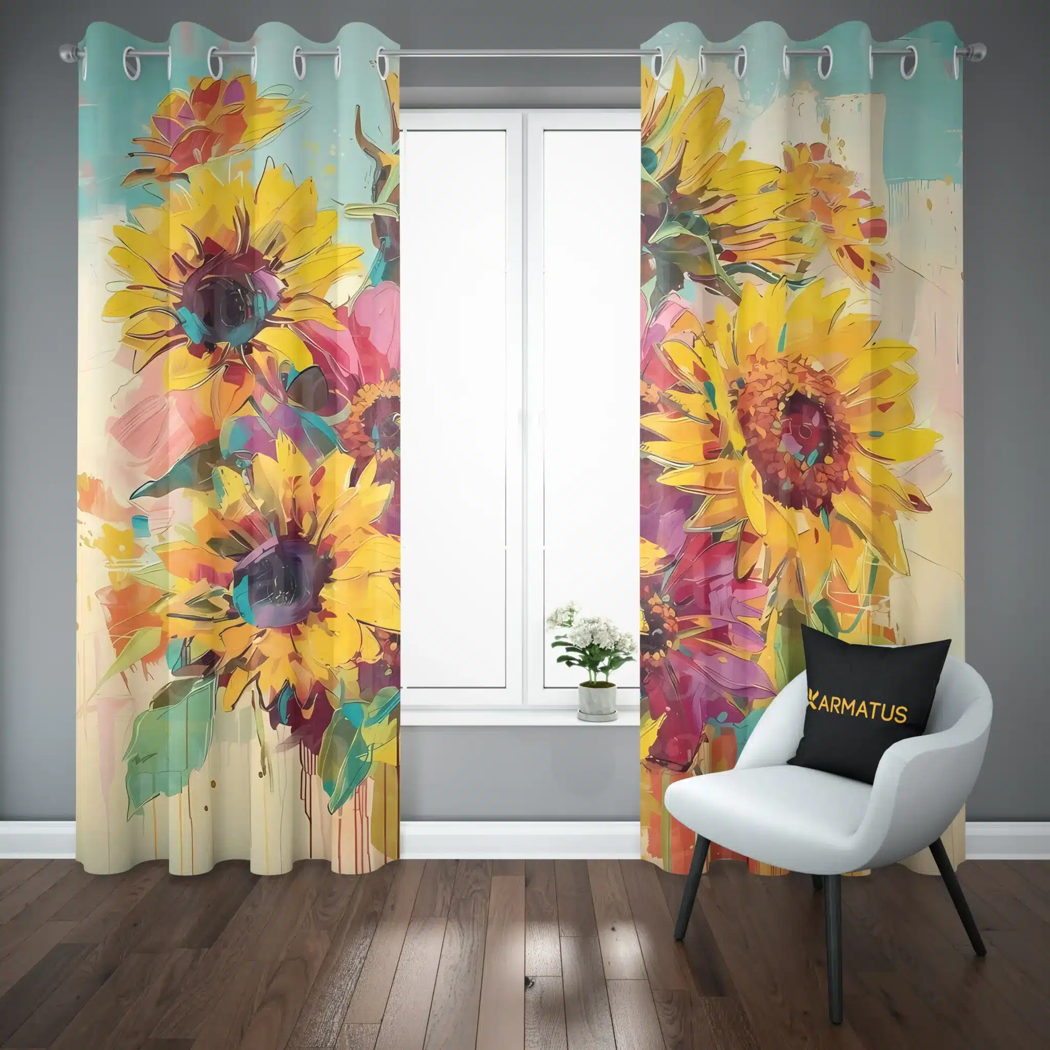 پرده پانچ طرح گل افتابگردان Sunflower کد 8 3,499,000 تومان &Ndash; کارماتوس پرده پانچ طرح گل افتابگردان Sunflower