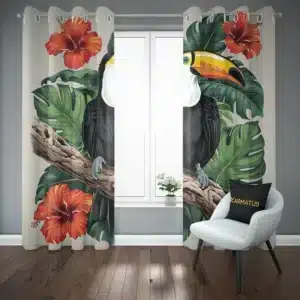 پرده پانچ طرح پرنده های استوایی Tropical Birds