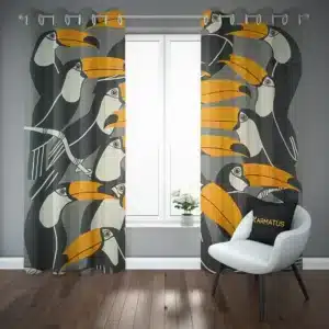 پرده پانچ طرح پرنده های استوایی Tropical Birds