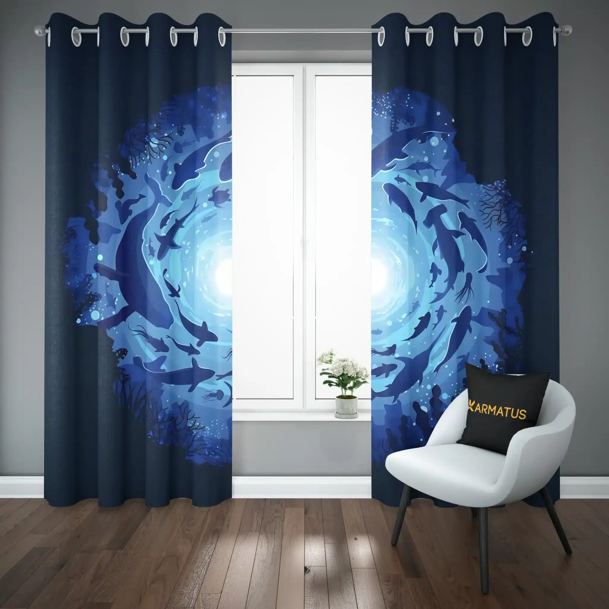 پرده پانچ طرح وال و دلفین Whale And Dolphin کد 9 3,499,000 تومان &Ndash; کارماتوس پرده پانچ طرح وال و دلفین Whale And Dolphin