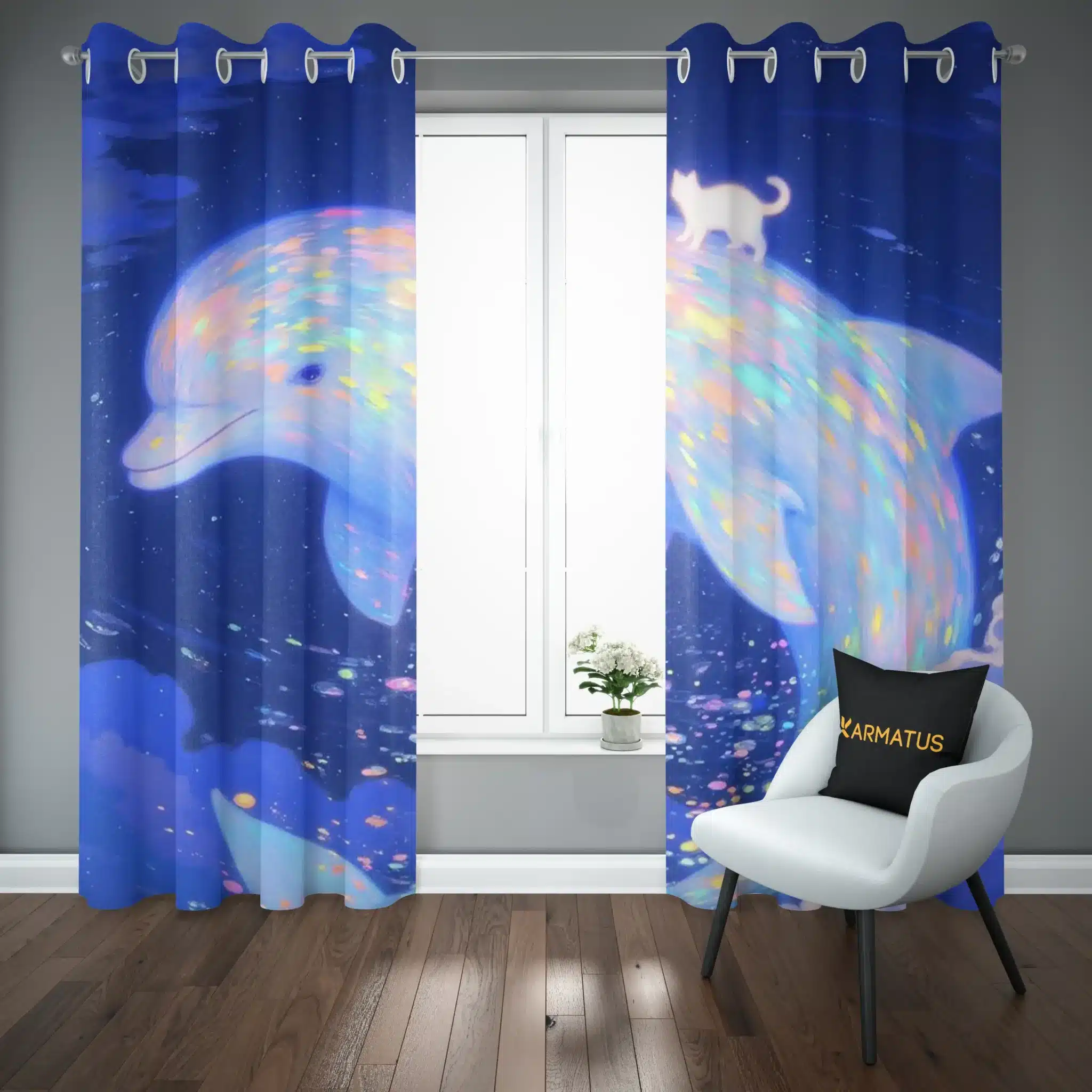 پرده پانچ طرح وال و دلفین Whale And Dolphin کد 10 3,499,000 تومان &Ndash; کارماتوس پرده پانچ طرح وال و دلفین Whale And Dolphin