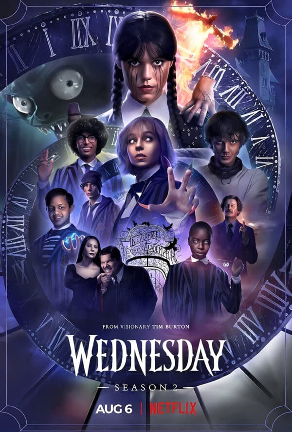 والپیپر فصل 2 سریال Wednesday با فضای تاریک و اسرارآمیز - والپیپر Hd