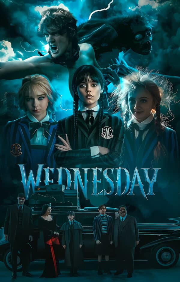 والپیپر فصل 2 سریال Wednesday با فضای تاریک و اسرارآمیز - والپیپر Hd