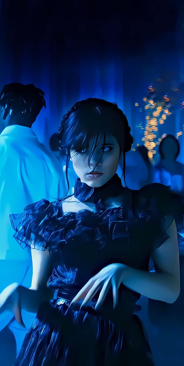 صحنه رقص افسانه‌ای ونزدی آدامز در سریال Wednesday - والپیپر 4K