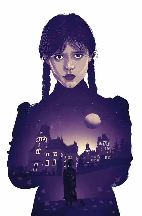 طراحی مینیمال ونزدی آدامز سیاه و سفید - والپیپر موبایل