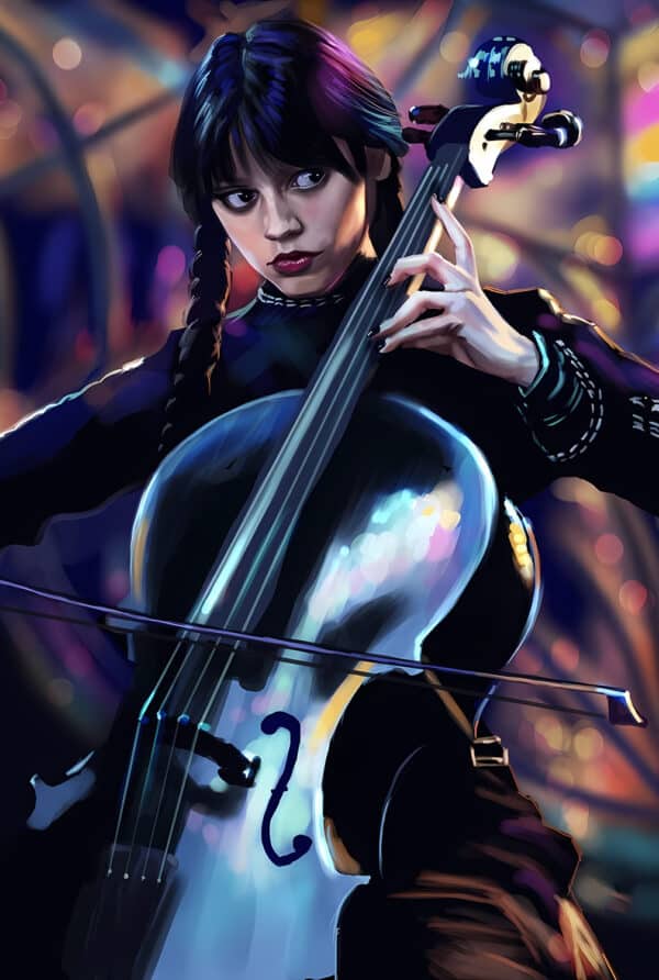 : ونزدی آدامز با گیتار سیاه - والپیپر 4K