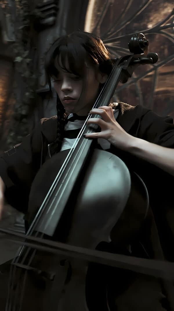 : ونزدی آدامز با گیتار سیاه - والپیپر 4K