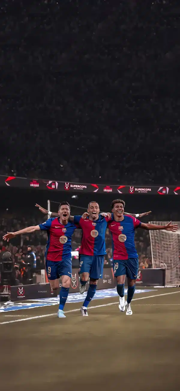 والپیپر Barcelona جشن گل بازیکنان تیم