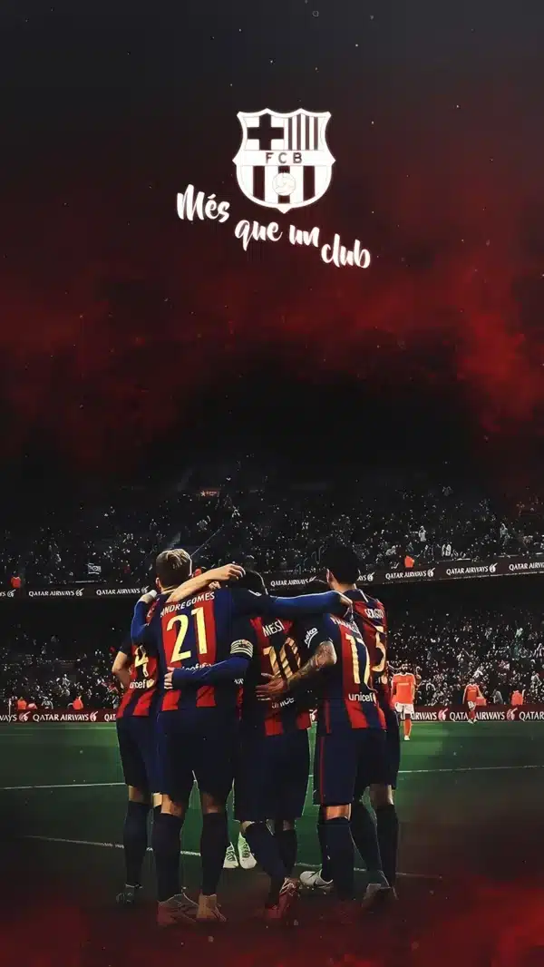 والپیپر Barcelona جشن گل بازیکنان تیم