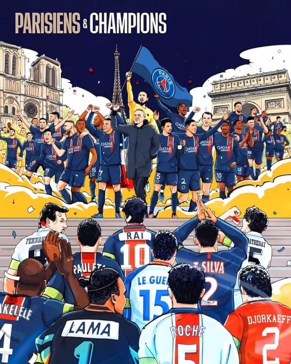 والپیپر پاریس سن ژرمن با ترکیب تیم کامل