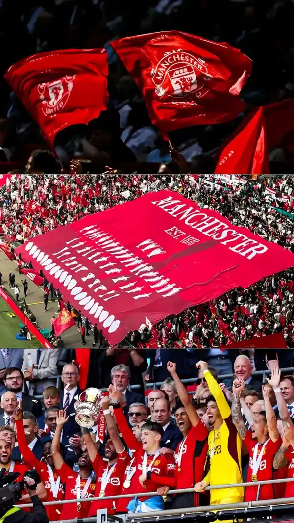 والپیپر هواداران منچستر یونایتد با پرچم قرمز