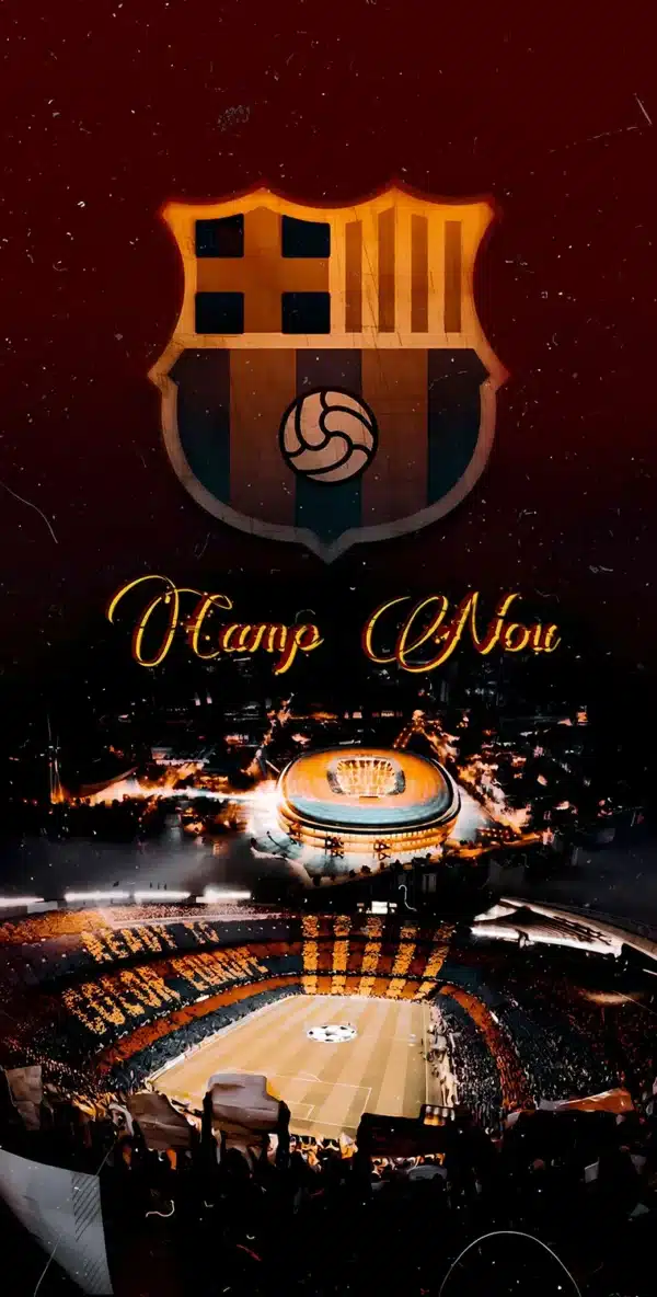 Barcelona والپیپر نمای داخلی ورزشگاه نیوکمپ در شب