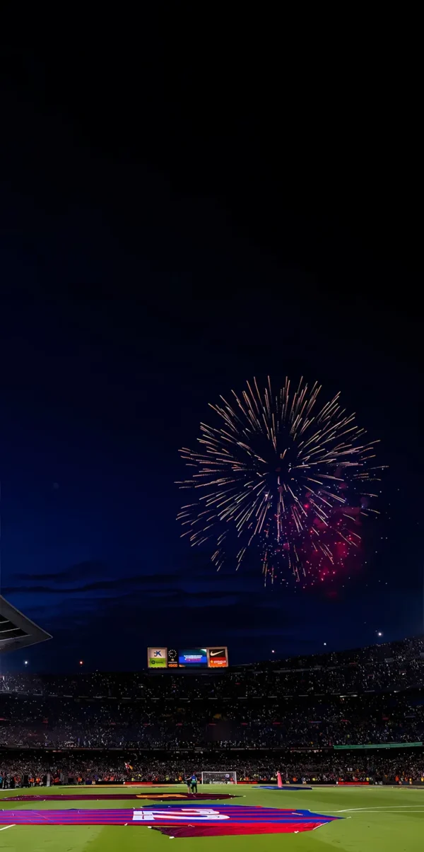 Barcelona والپیپر نمای داخلی ورزشگاه نیوکمپ در شب