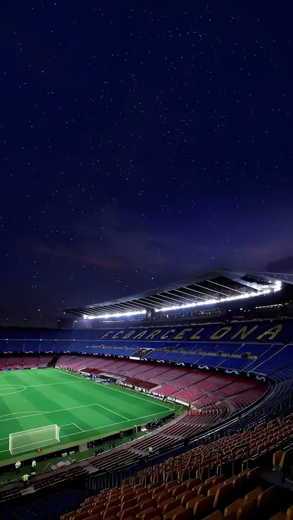 Barcelona والپیپر نمای داخلی ورزشگاه نیوکمپ در شب