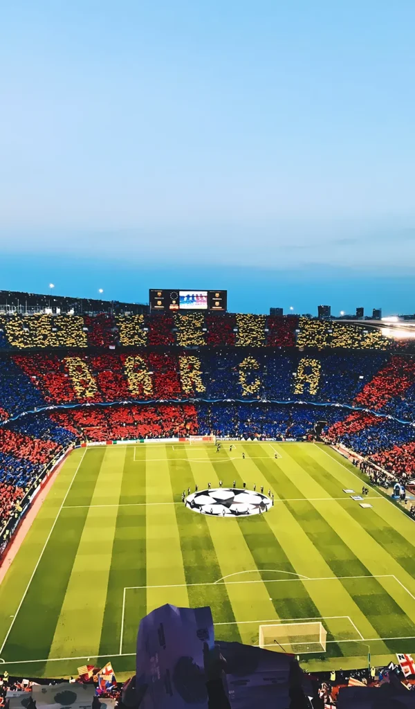 Barcelona والپیپر نمای داخلی ورزشگاه نیوکمپ در شب