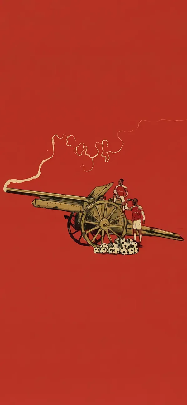 والپیپر آرسنال طرح مینیمال قرمز و سفید