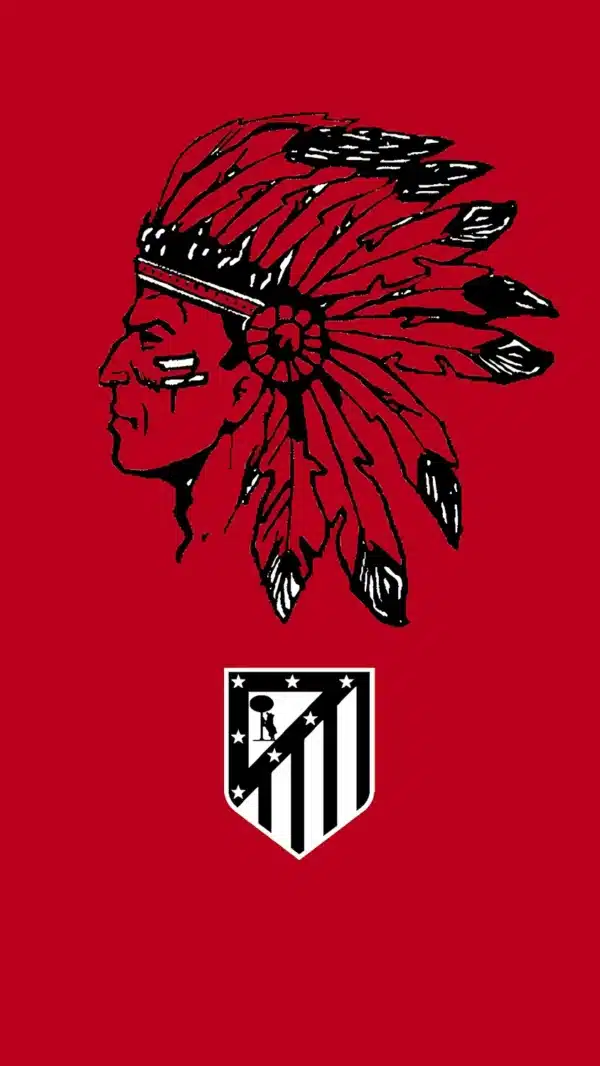 والپیپر Atletico Madrid طرح نواری قرمز و سفید کلاسیک