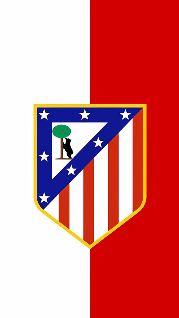 والپیپر Atletico Madrid طرح نواری قرمز و سفید کلاسیک
