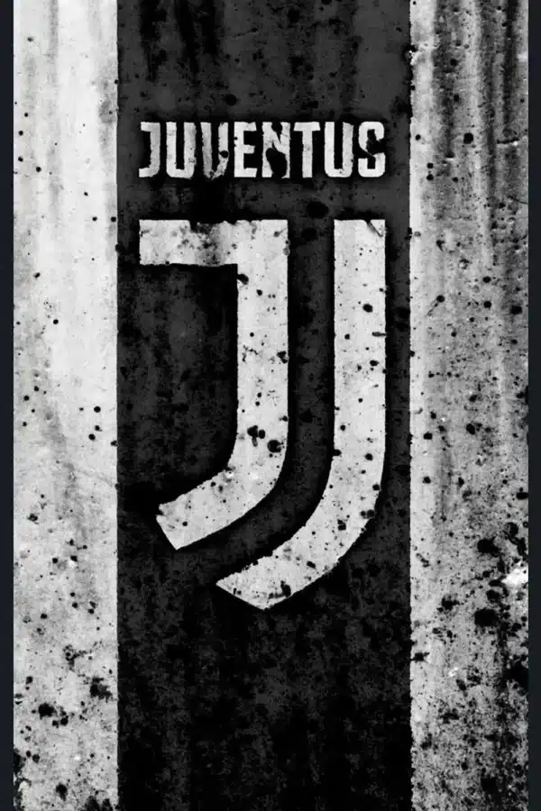 والپیپر یونتوس Juventus لوگو نمادین سفید مشکی