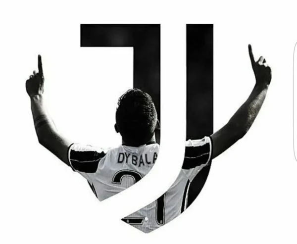 والپیپر یونتوس Juventus لوگو نمادین سفید مشکی