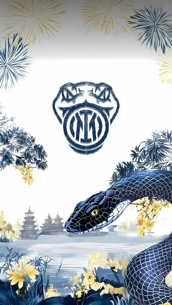 والپیپر اینتر Inter لوگو نمادین آبی مشکی