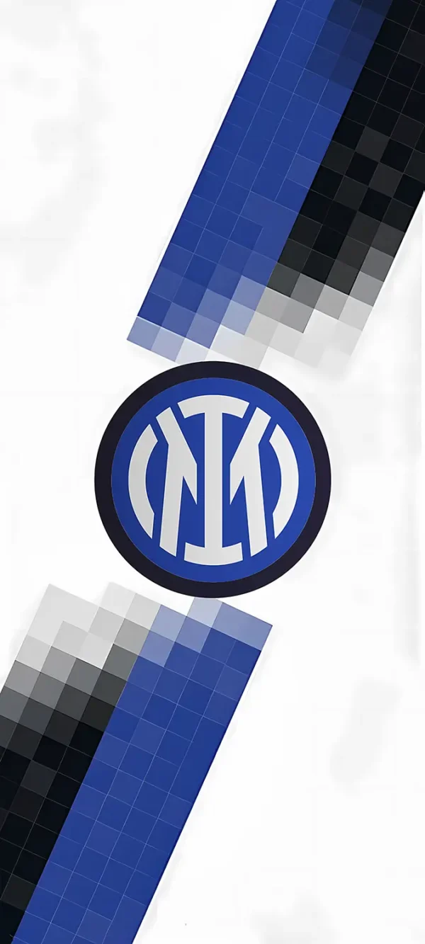 والپیپر اینتر Inter لوگو نمادین آبی مشکی
