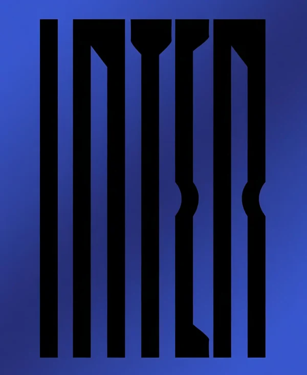 والپیپر اینتر Inter لوگو نمادین آبی مشکی