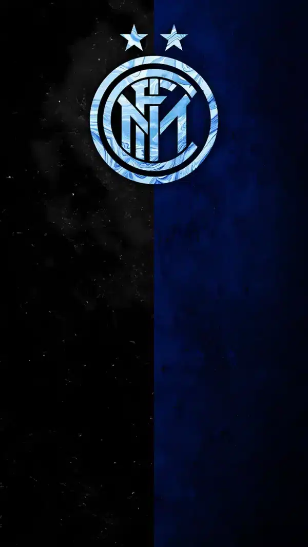 والپیپر اینتر Inter لوگو نمادین آبی مشکی