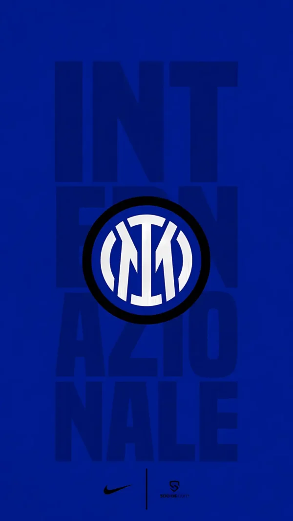 والپیپر اینتر Inter لوگو نمادین آبی مشکی