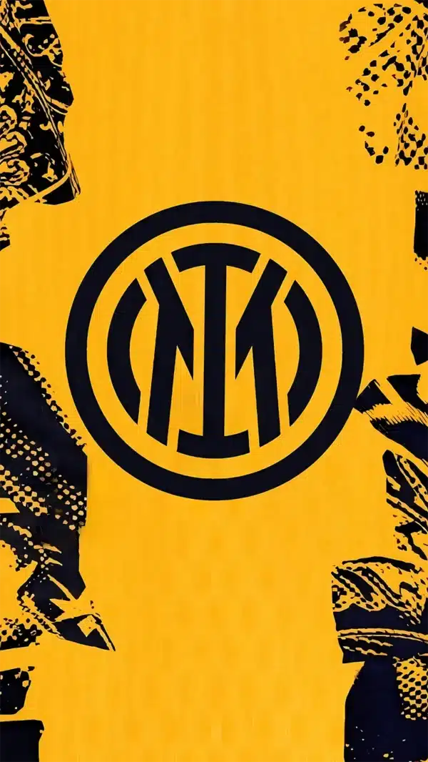 والپیپر اینتر Inter لوگو نمادین آبی مشکی