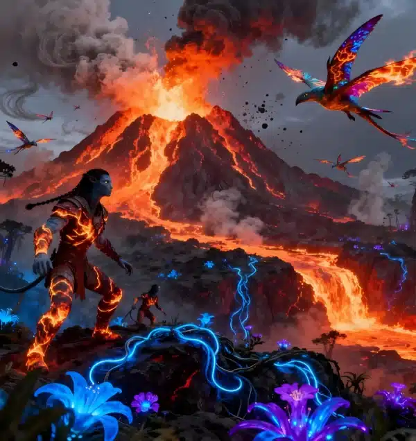 جنگل آتشین پاندورا در Avatar 3 - والپیپر Hd