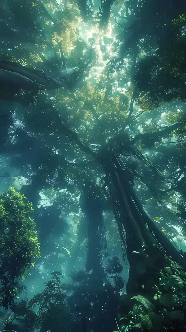 والپیپر جنگل با نور خورشید