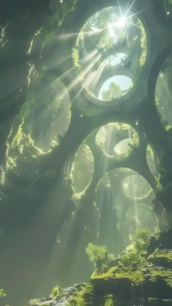 والپیپر جنگل با نور خورشید